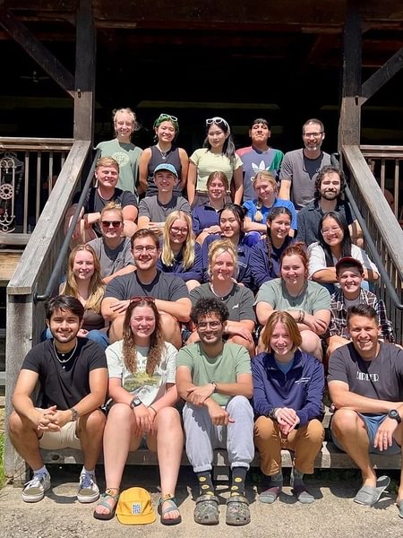 Omer Shamil ’28 with staff and students representing the Garthwait Leadership Center