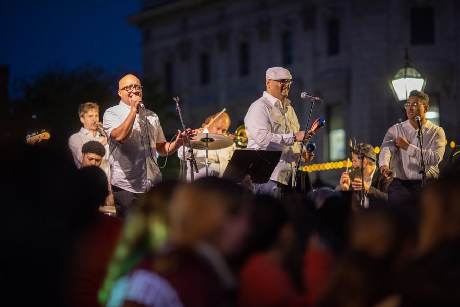 Performers entertain at Salsa on the Square in Gettysburg.
