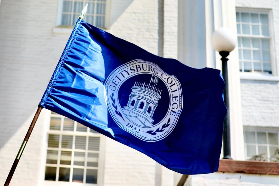 An image of a flag with new College seal