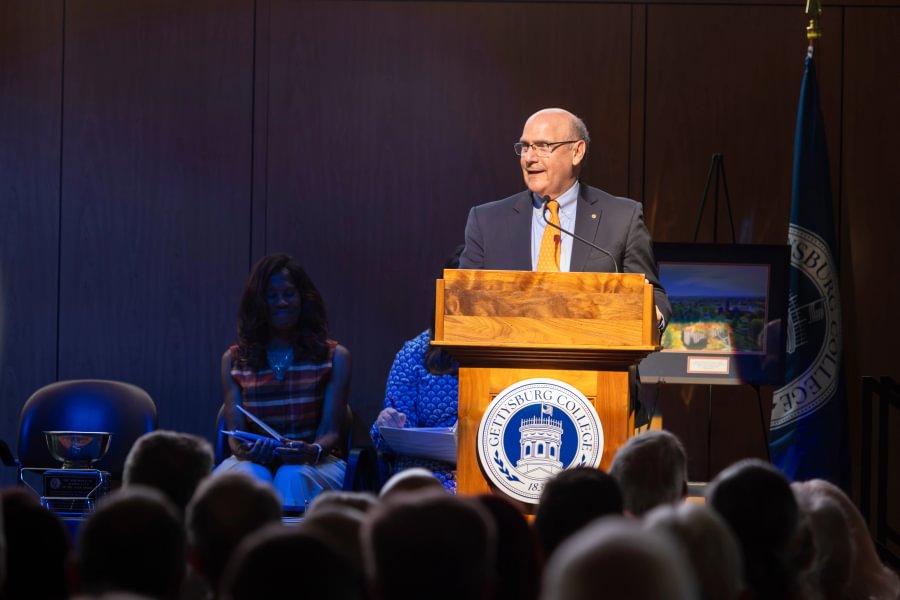 President Bob Iuliano giving a speech