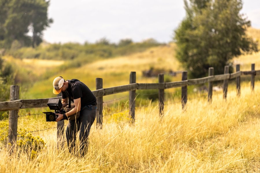 Brian Kelley &rsquo;10 captures footage near Yellowstone National Park.