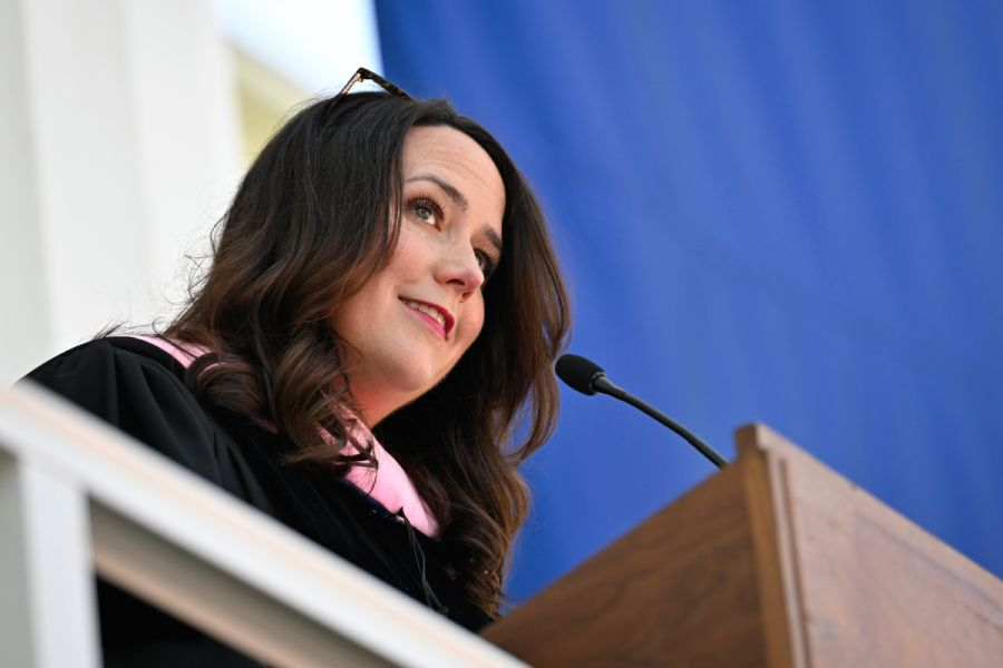 Kate Anderson addressing the Class of 2026 at Commencement.