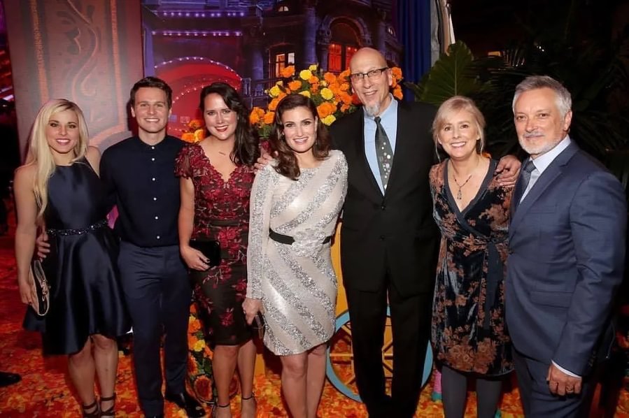 Pictured (left to right): Elyssa Samsel, Jonathan Groff, Kate Anderson &rsquo;09, Idina Menzel, Roy Conli, Stevie Wermers, and Kevin Deters at the premiere of &ldquo;Olaf&rsquo;s Frozen Adventure.&rdquo;.