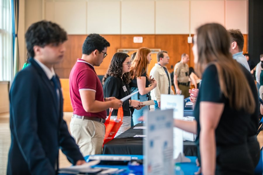 Students explore career opportunities during Gettysburg&rsquo;s annual career fair in the fall.