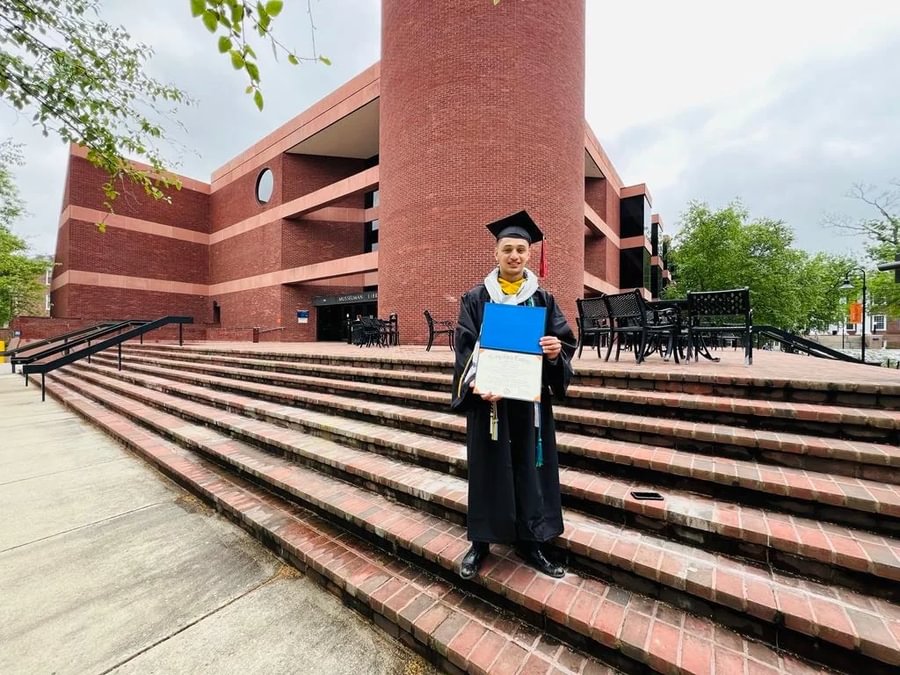 Salim Alwazir &rsquo;24 appears at Commencement for the Class of 2024. 