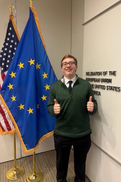  Max Stone &rsquo;28 attends a session of the European Union Delegation to the United States in Washington, D.C.