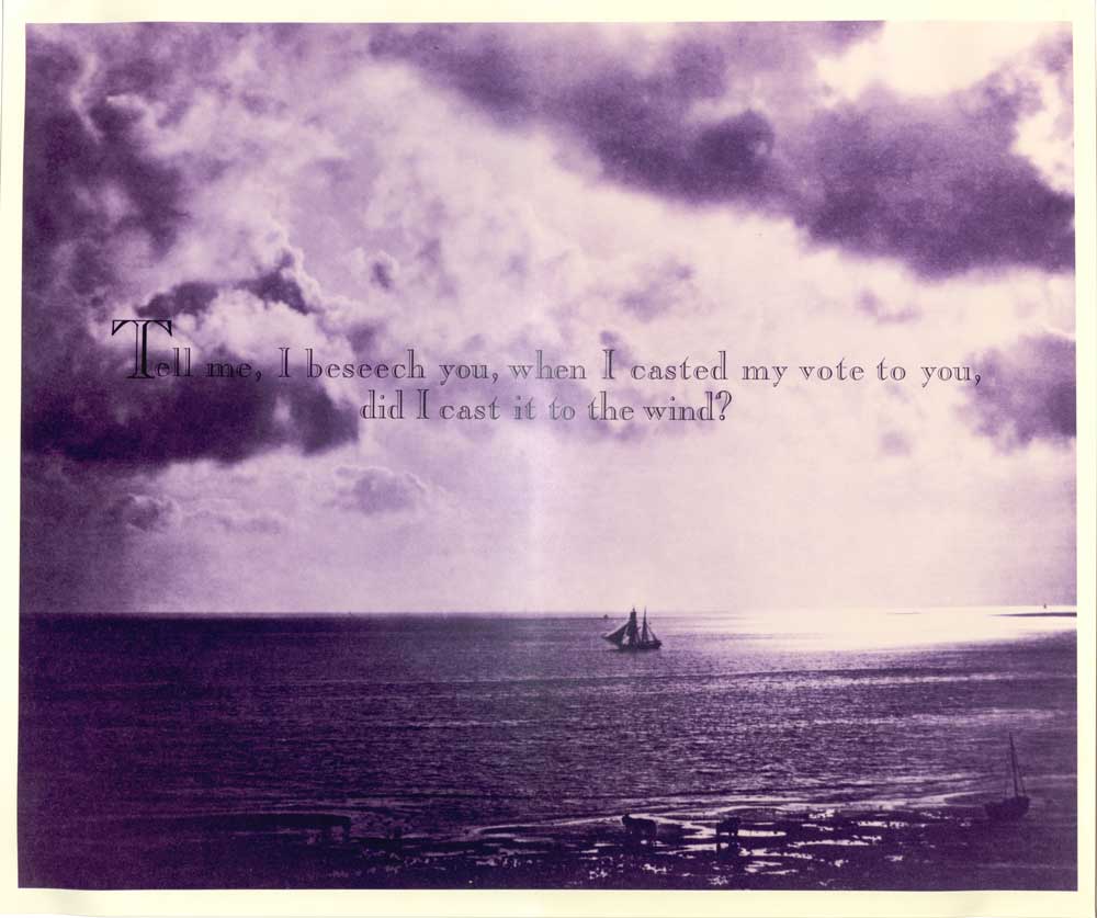 Photo of a boat on the water with text overlayed on top