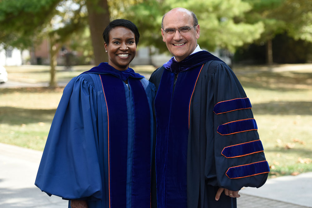 Lauren W. Bright with President Bob Iuliano during his Installation Ceremony in 2019
