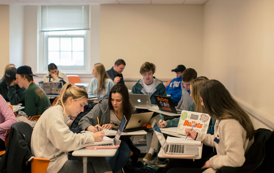 Students working together in the classroom