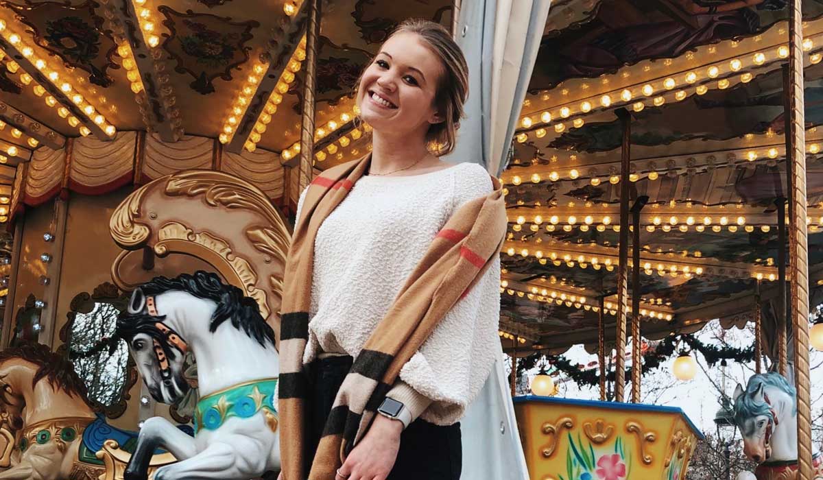 Gabi Eglinton on a carousel