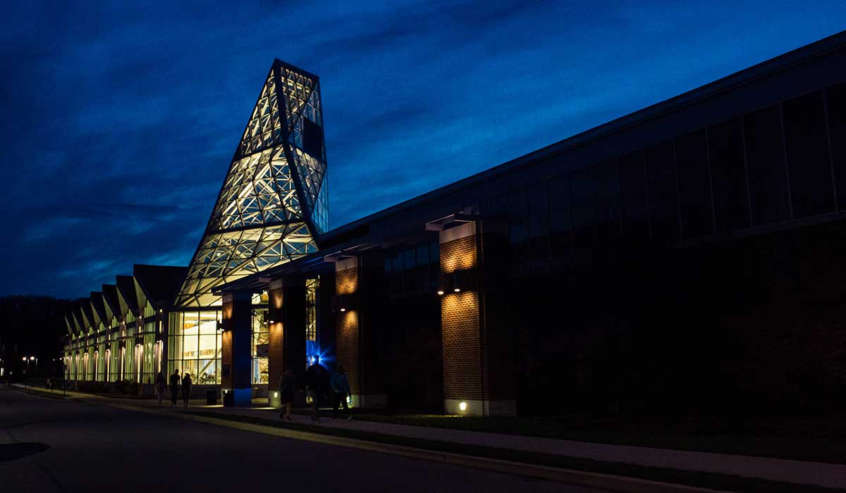 Jaeger Center at night