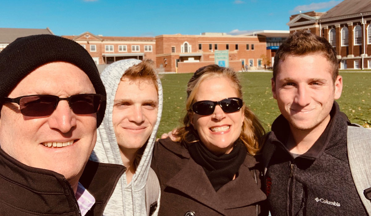 Aaron Levy, younger brother Ben Levy, mother Susan Levy, and Max Levy '22