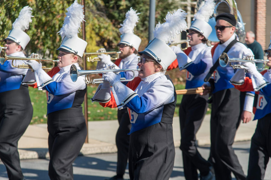 Melanie Greenberg performing in the Bullets Marching Band