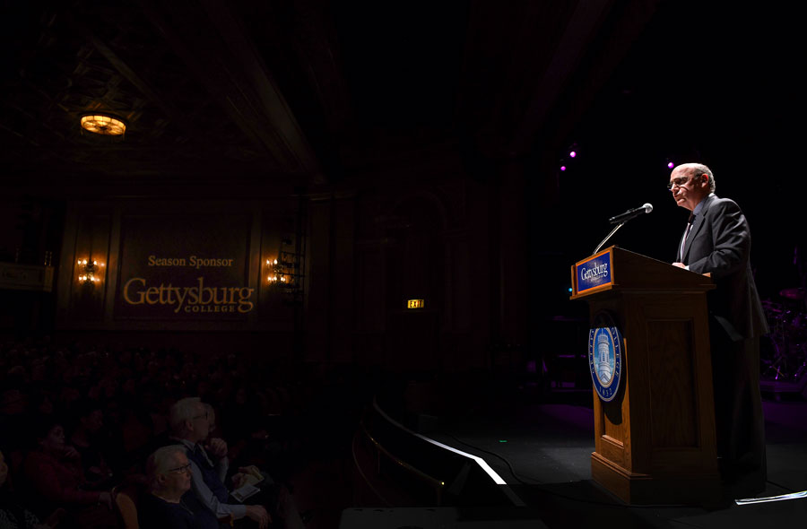 Pres. Iuliano addressing the crowd at the 40th annual MLK Day celebration