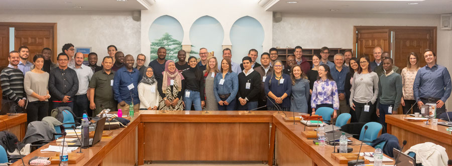 O'Shea posing with a group of United Nations employees