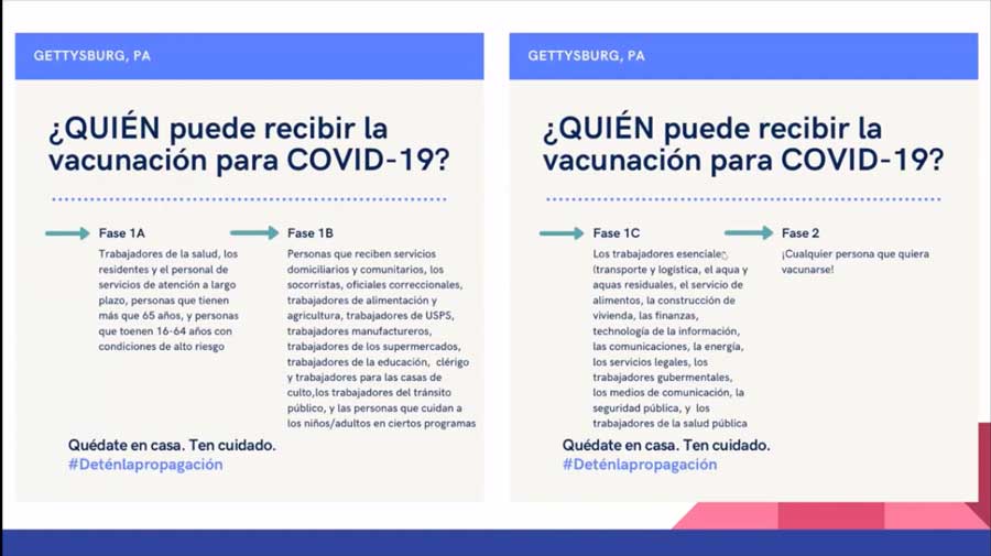 Social Media post about Coronavirus in the spanish language