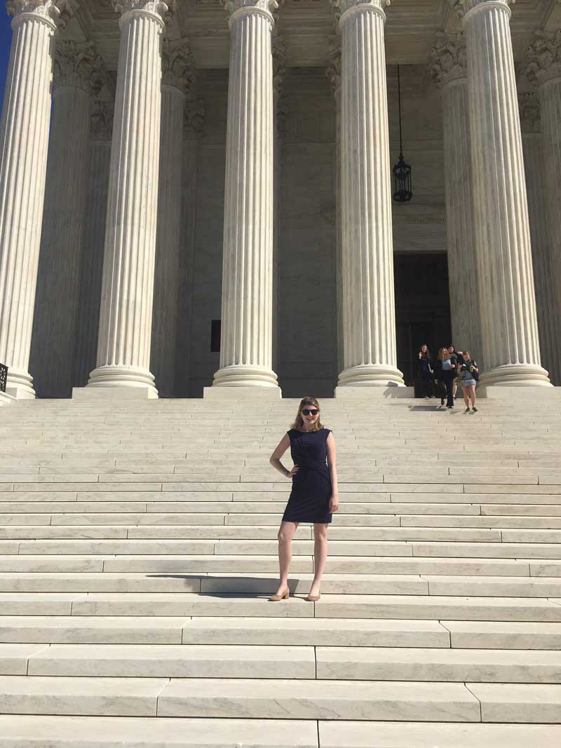 Jenna Thoretz on the steps of the Supreme Court