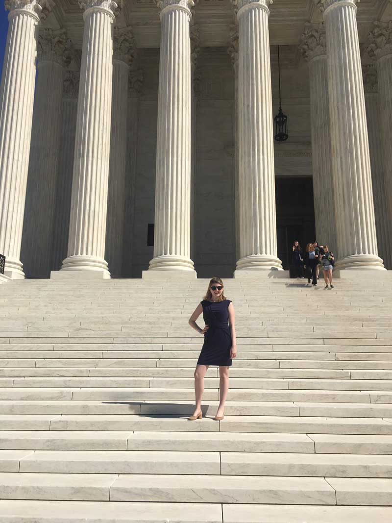 Jenna Thoretz on the steps of the Supreme Court