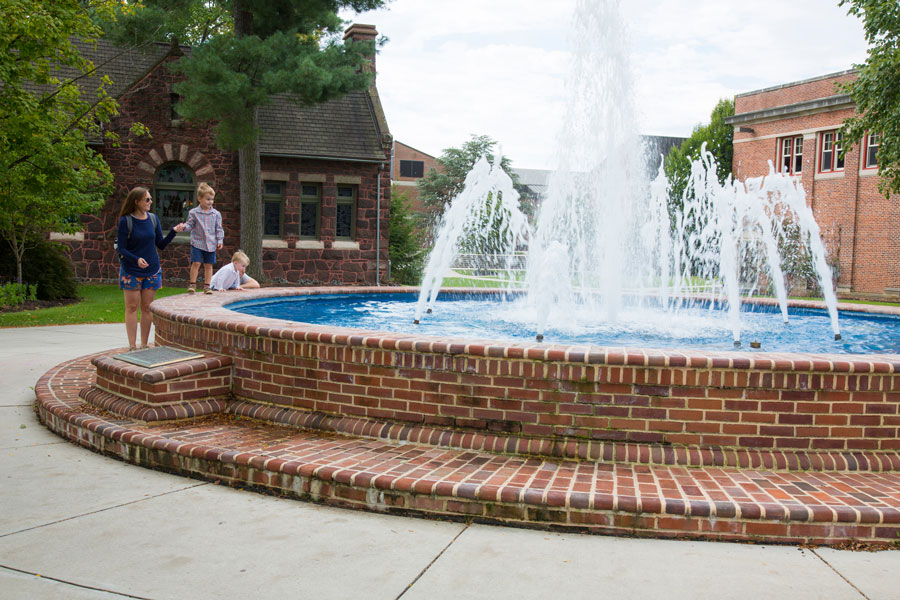 The water fountain on campus