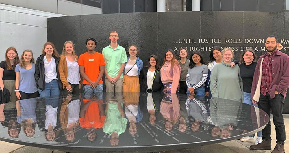 Vunn '22 and her Gettysburg College peers visit a civil rights museum during their trip to Alabama in 2019.