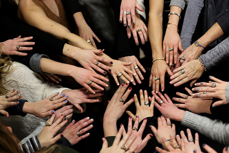 showing off the rings