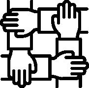 Web graphic showing hands interlocked with one another