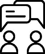 Web graphic showing two people talking