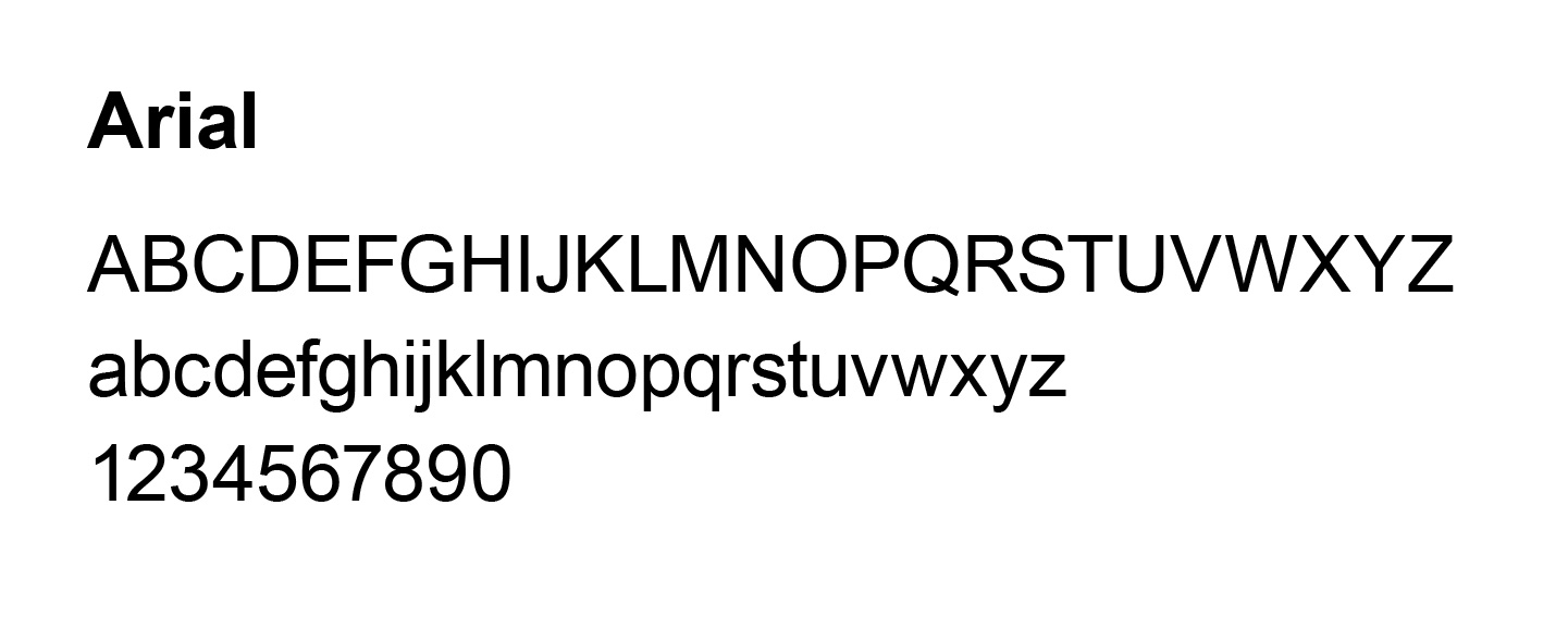 Arial font family