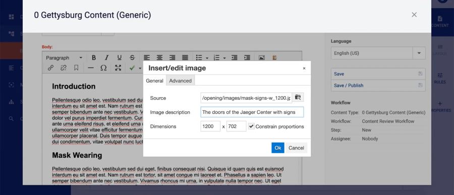 Screenshot of DotCMS Alt Text field