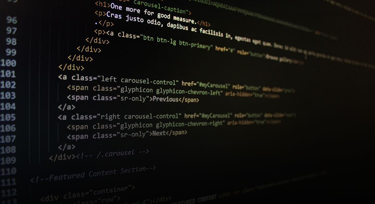 Image of HTML code on a computer screen