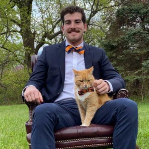 Rock Swartz with his cat