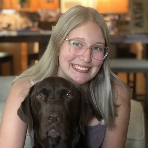 Samantha Cotter with her dog