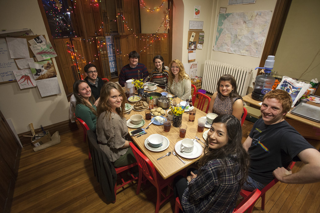 Eating together at Farmhouse