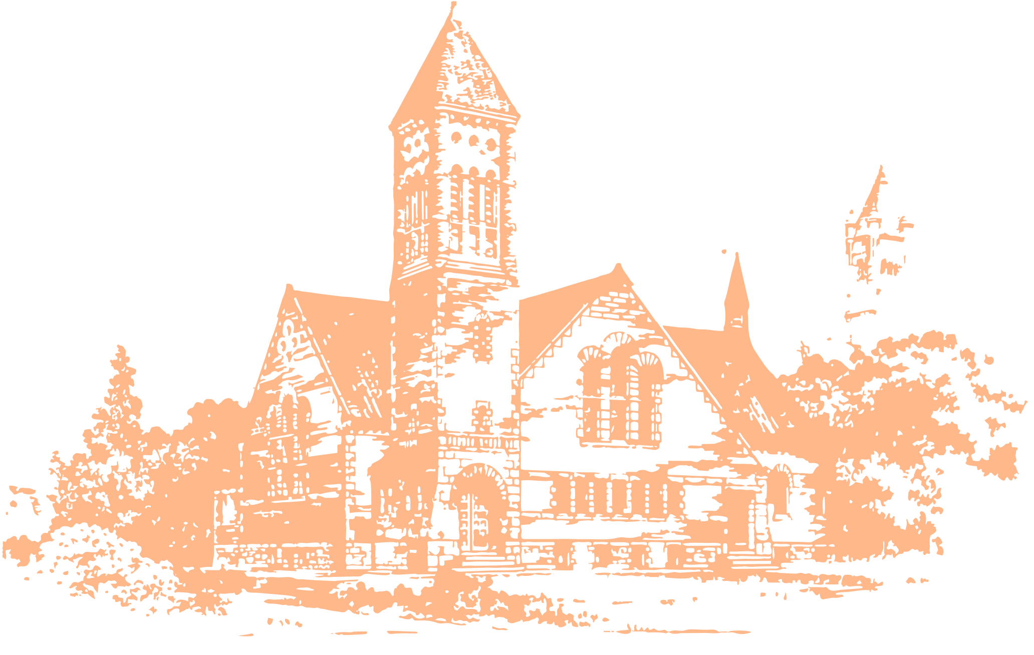 Orange building illustration