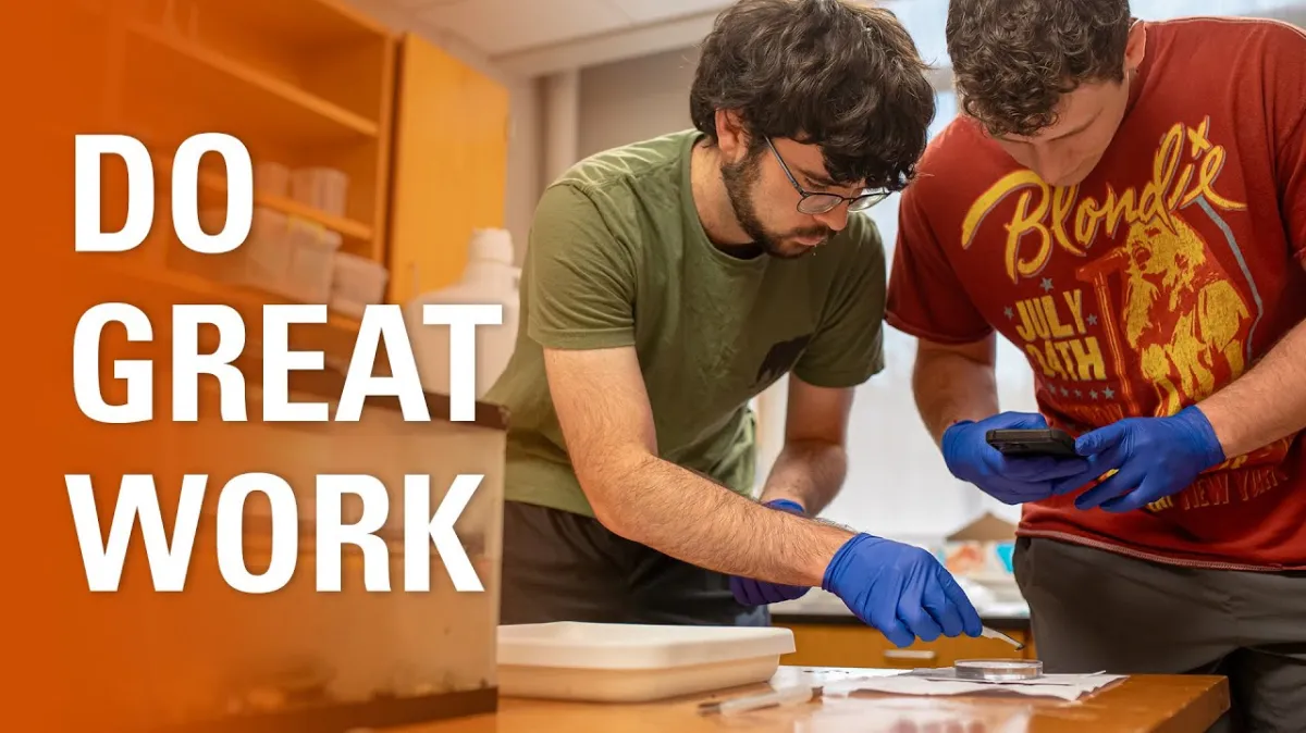 Two students working in the lab