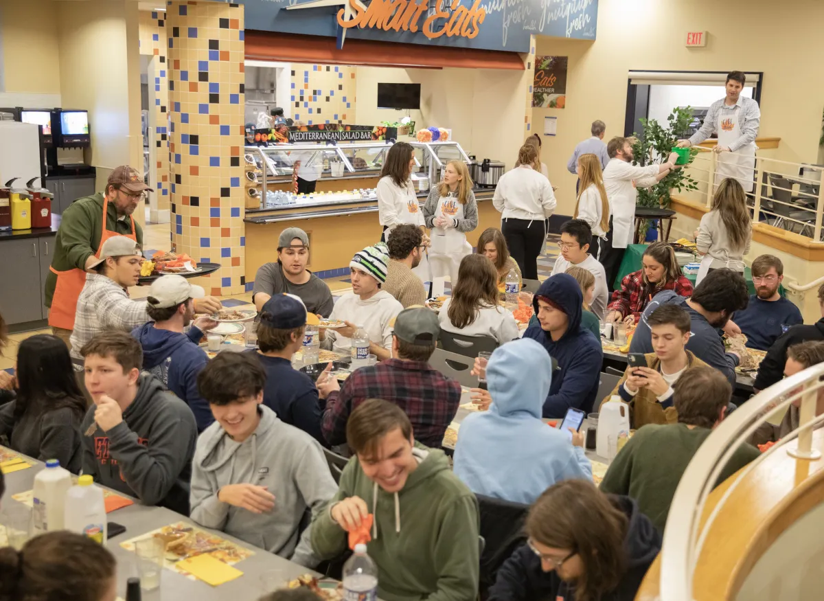 Students sitting in Smart Eats