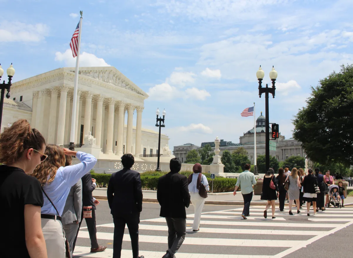 Students walking in DC