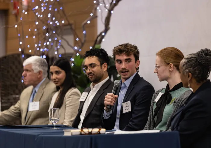 panel of students speaking