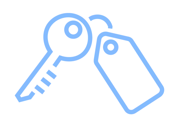 Key and price tag icon