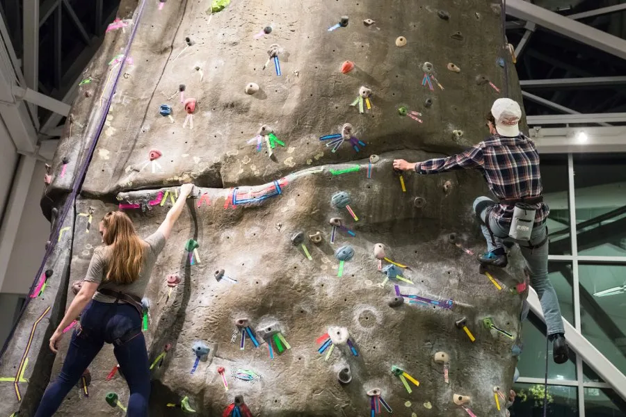 Climbing wall in the John F. Jaeger&nbsp;Center