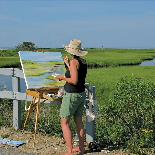Mimi Schlichter ’82 plein air painting
