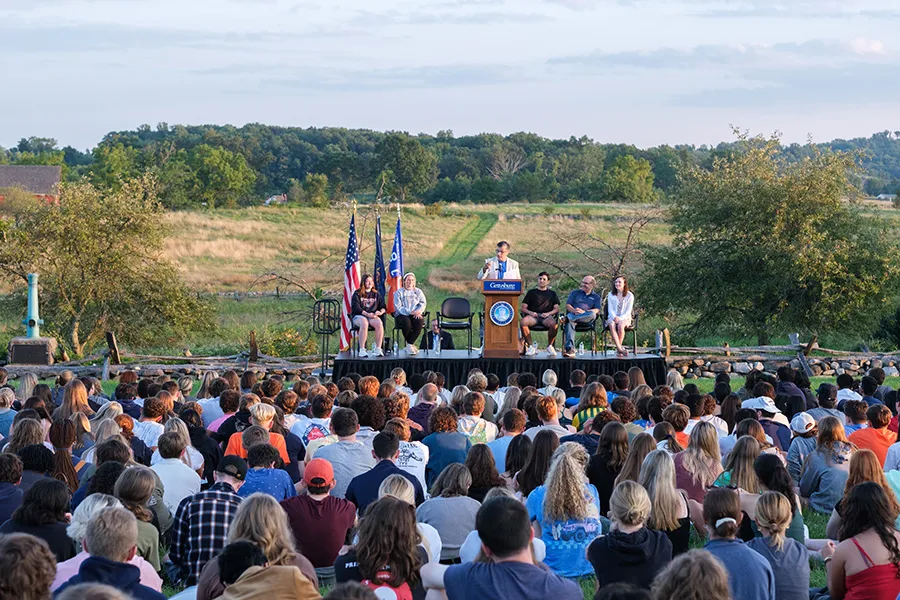 Prof. César Leal delivers President Abraham Lincoln’s Gettysburg Address