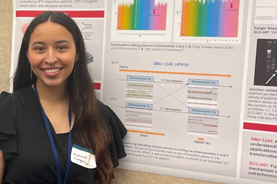 Campos presented research on HPV integration patterns in cervical cancer at the NIH in Bethesda, Maryland.