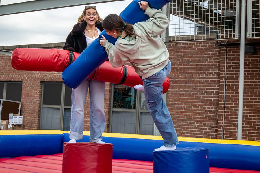Gettysburg students play through a round of pickle battle.