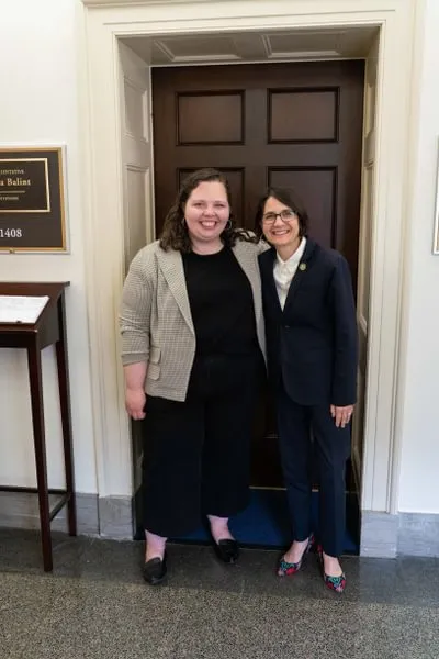 Norcross (left) with U.S. Rep. Becca Balint.