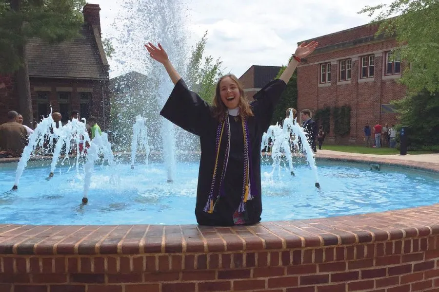 An image of Elizabeth celebrating 
