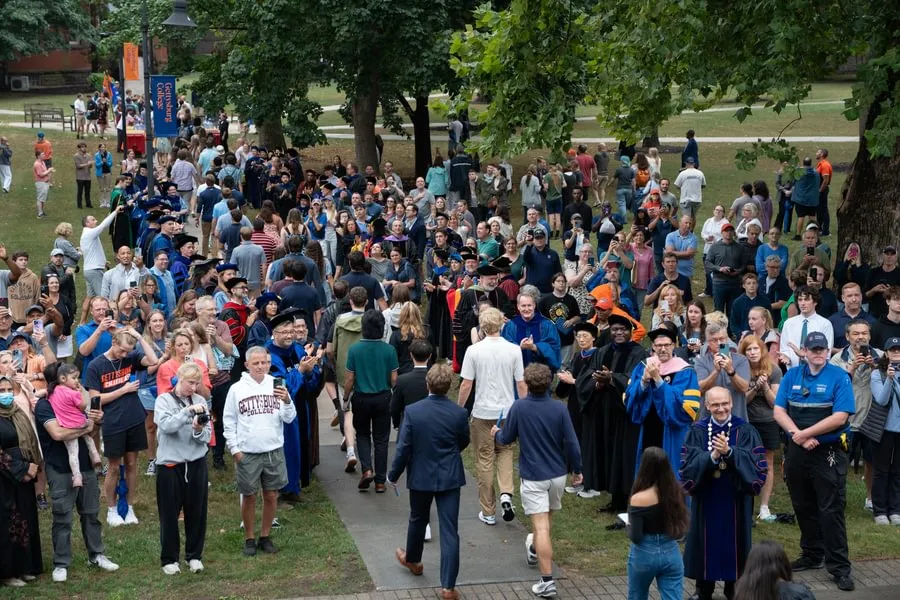 Families and faculty greet the Class of 2029.