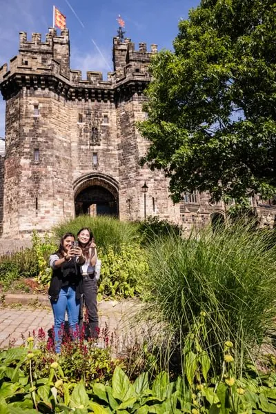 Students from Lancaster University explore Lancaster Castle.