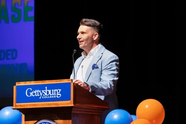 Andy giving a speech