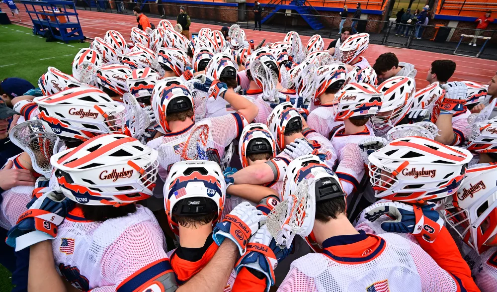 Men's Lacrosse huddle